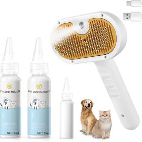 Universal Pet Steam Brush For Cats And Dogs 3-in-1 Spray Hair Removal Comb With Waterless Shampoo And Ear Towel,Tiktok, Amazon, Walmart Banned (Option: Brush Set with 2Bottle of Sha)