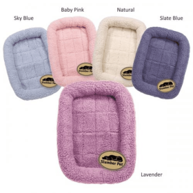 Slumber Pet Sherpa Crate Bed (Color: light blue, size: medium)