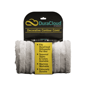 DuraCloud Orthopedic Pet Bed and Crate Pad Contour Cover (Color: silver, size: large)