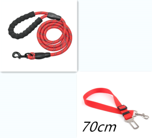 dog harness set; with leas frog leash pet mesh breathable small dog chest back retractable dog leash pet harness (Option: Red set)