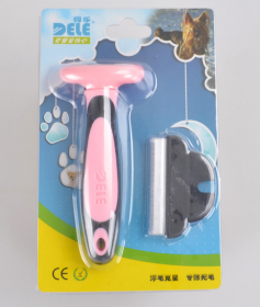 Dog Brush - Self Cleaning Dog and Cat Hair Brush, Efficient Shedding Grooming Tool for Long and Short Haired Dogs & Indoor Cats (Option: Pink-M)