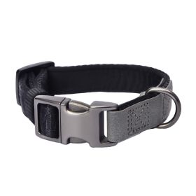 Dog Chain Crystal Artificial Diamondoid Dog Collar Walking Metal Chain Collar With Secure Buckle (Option: Grey-Medium)