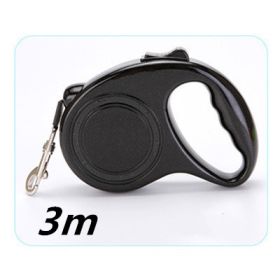 Dog Harness; large dog training tactical chest strap; K9 pet chest strap; vest type reflective dog rope; explosion-proof impulse traction (Option: Black-3m)